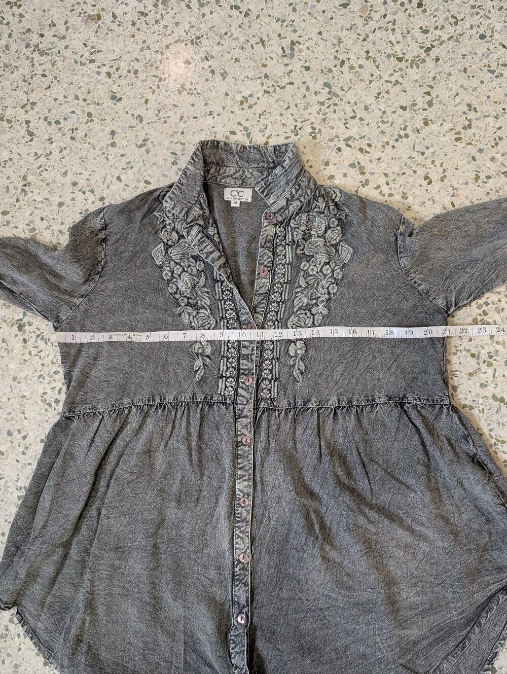 Chic Connection Embroidered Button Front Shirt - Picture 8 of 9